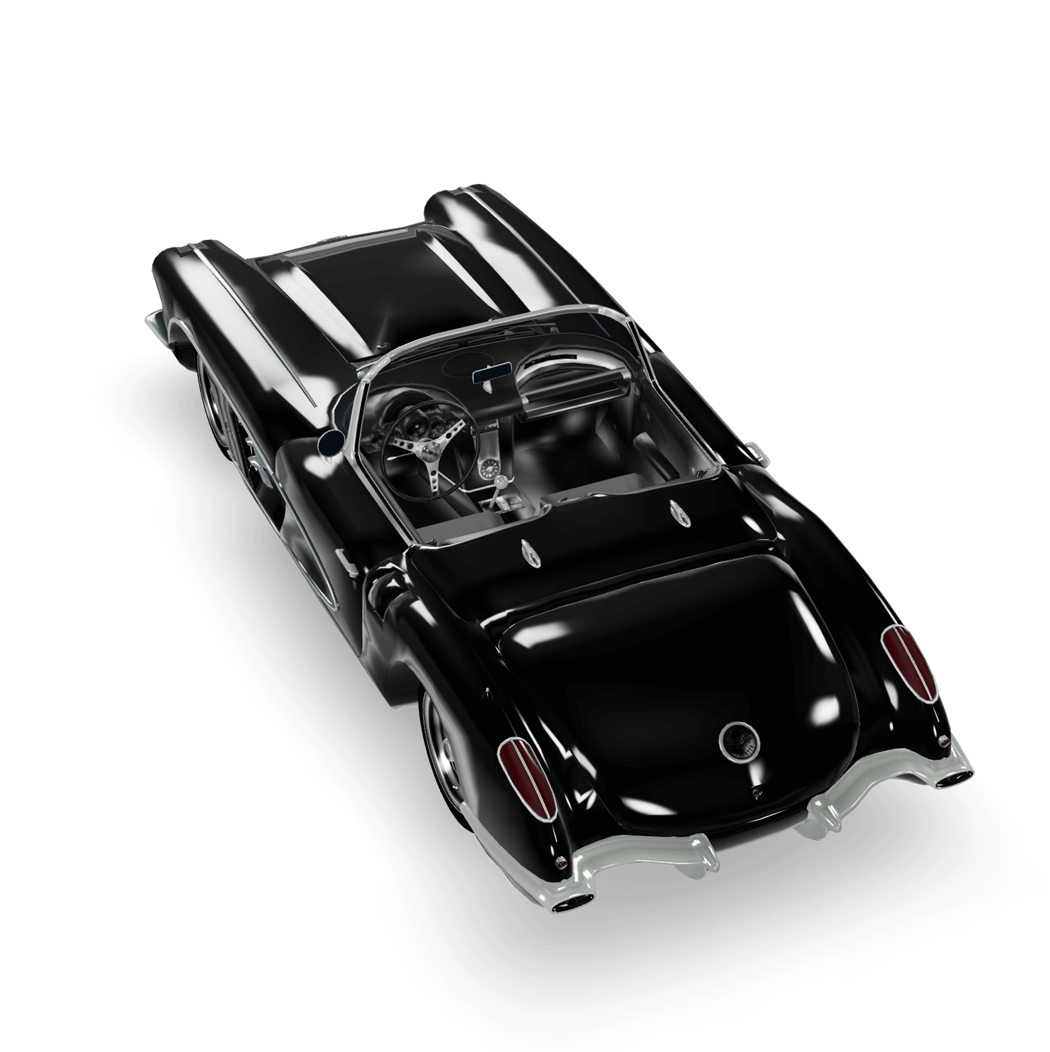 Top 3D render of the Corvette