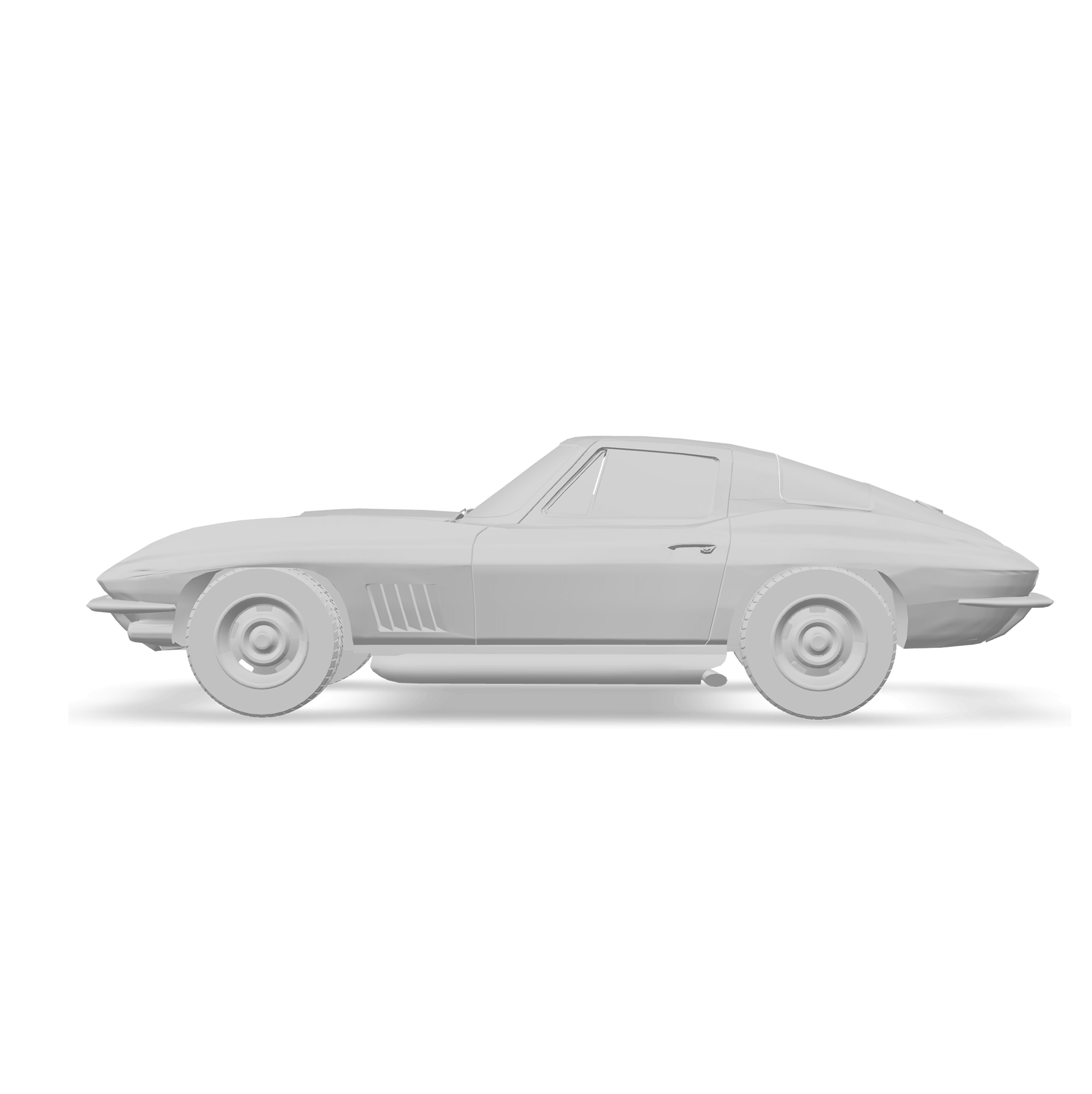 Side 3D render of the Corvette