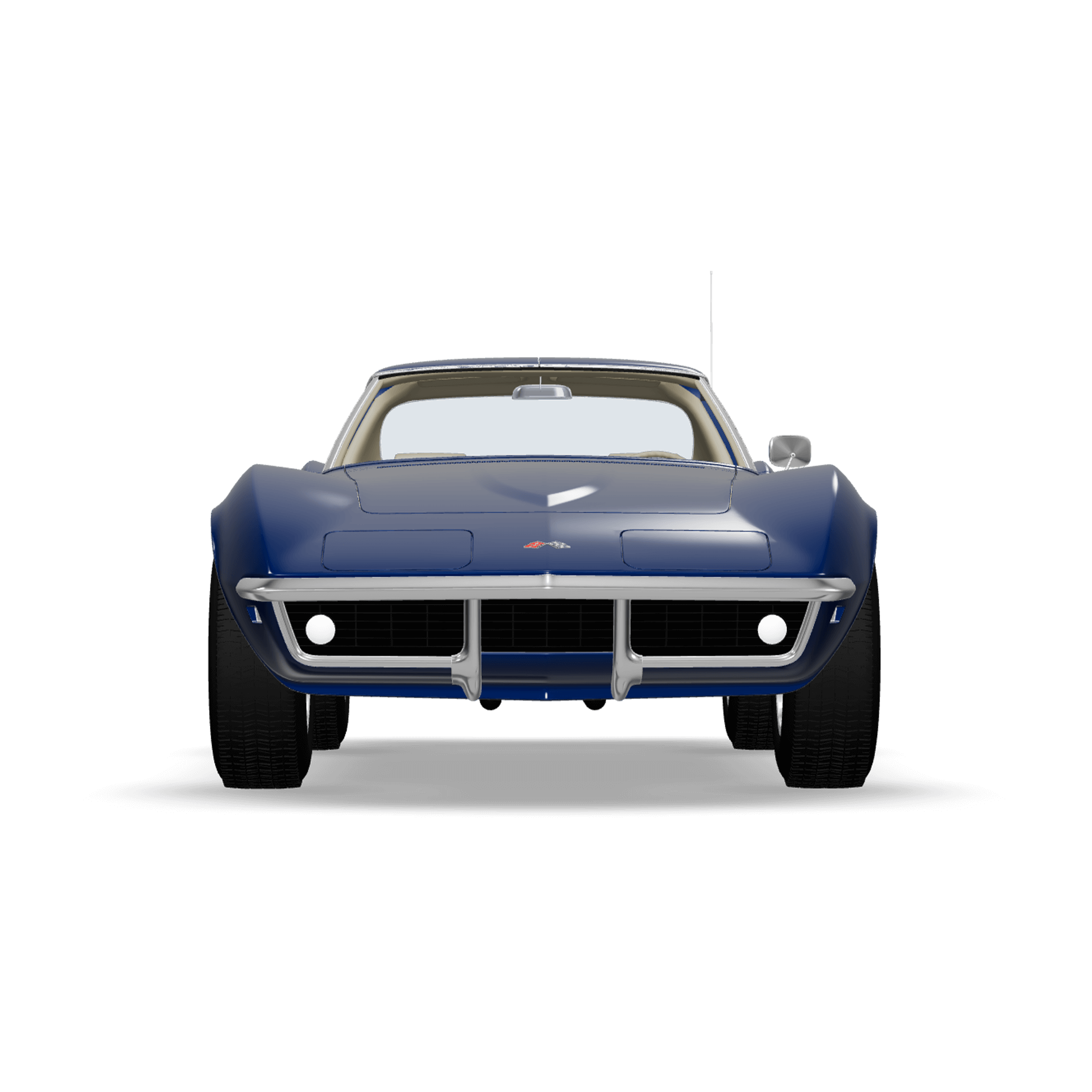 Front 3D render of the Corvette