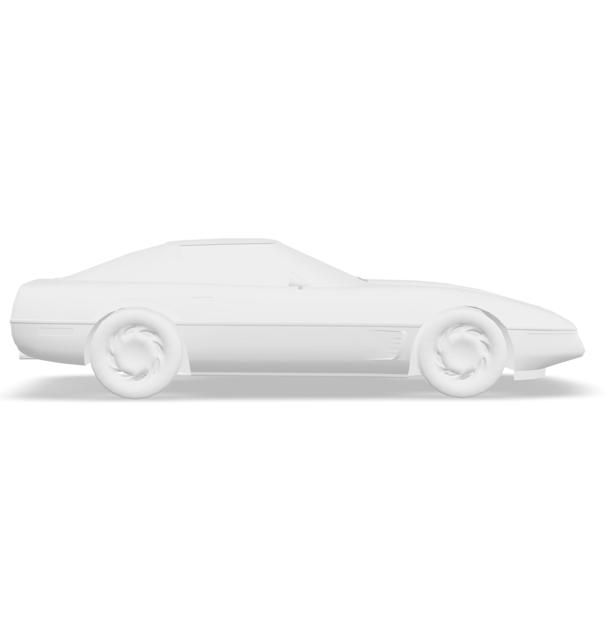 Side 3D render of the Corvette