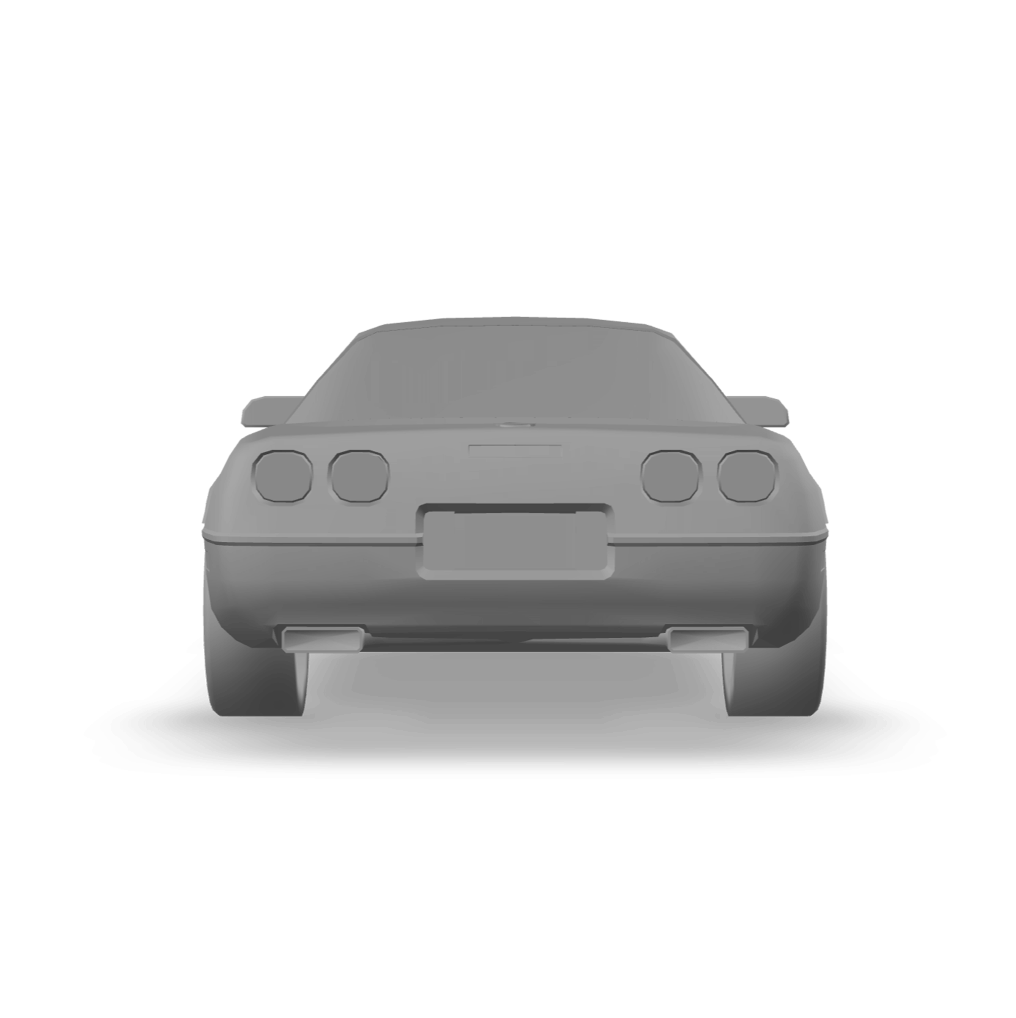 Rear 3D render of the Corvette