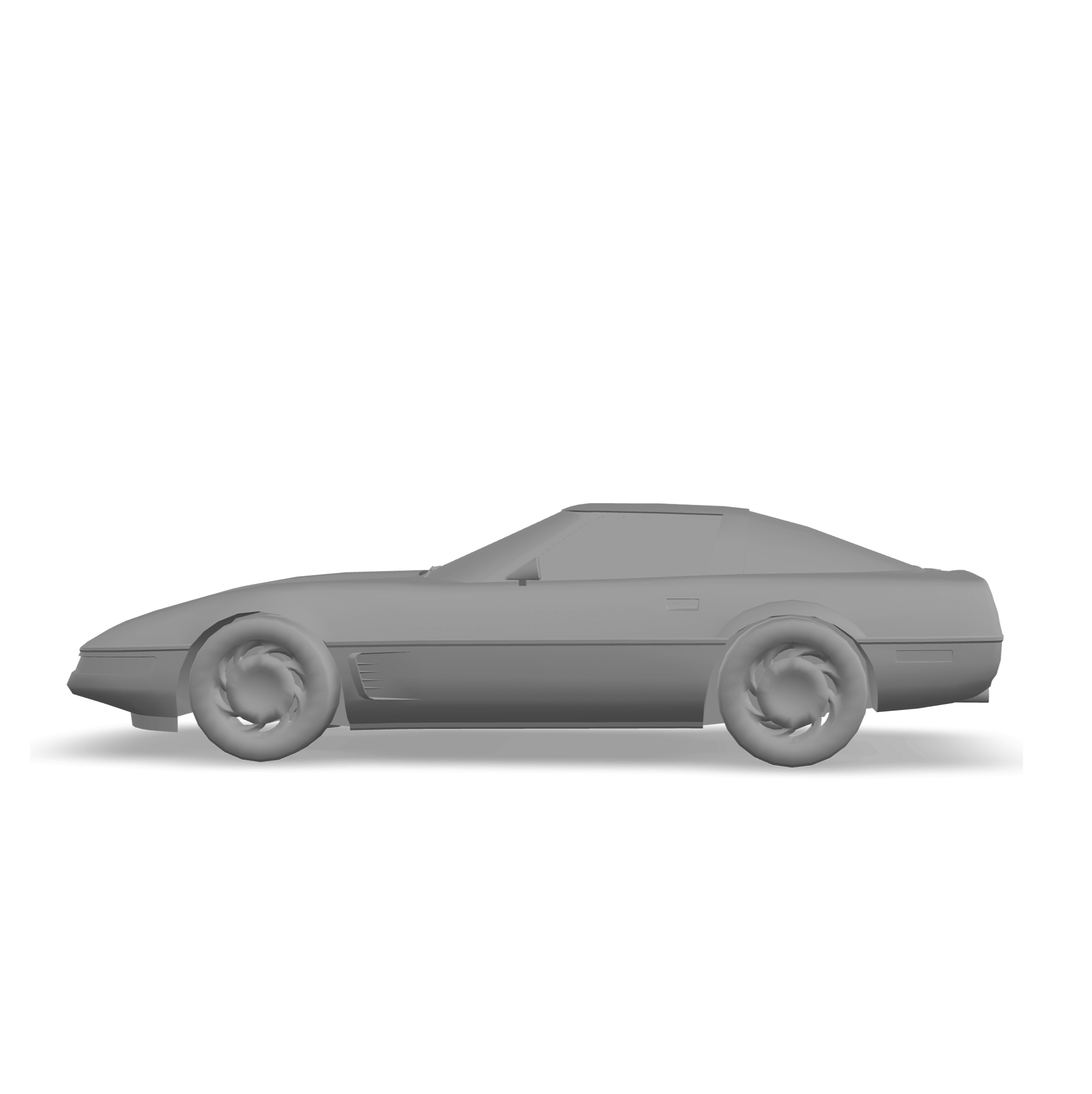 Side 3D render of the Corvette