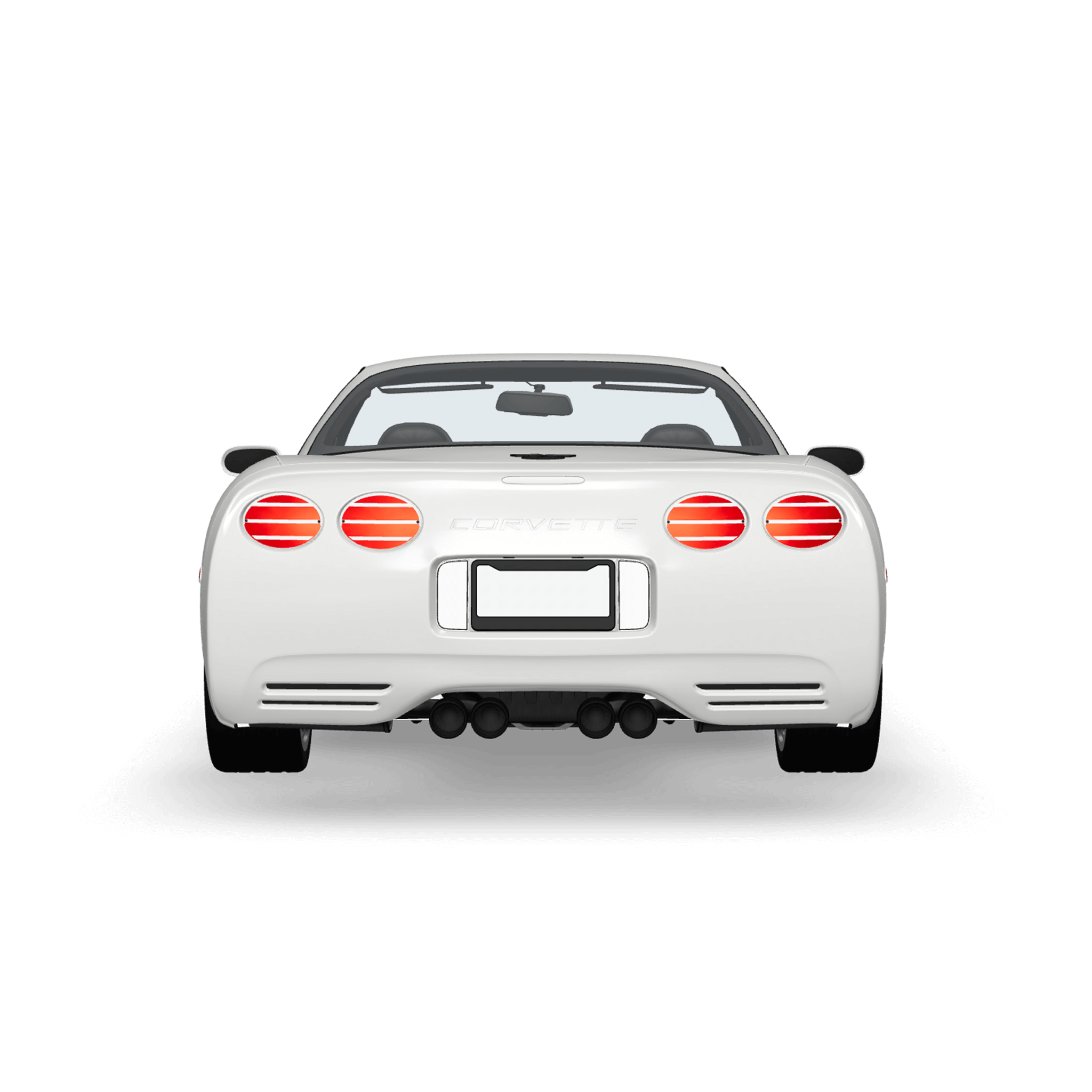 Rear 3D render of the Corvette