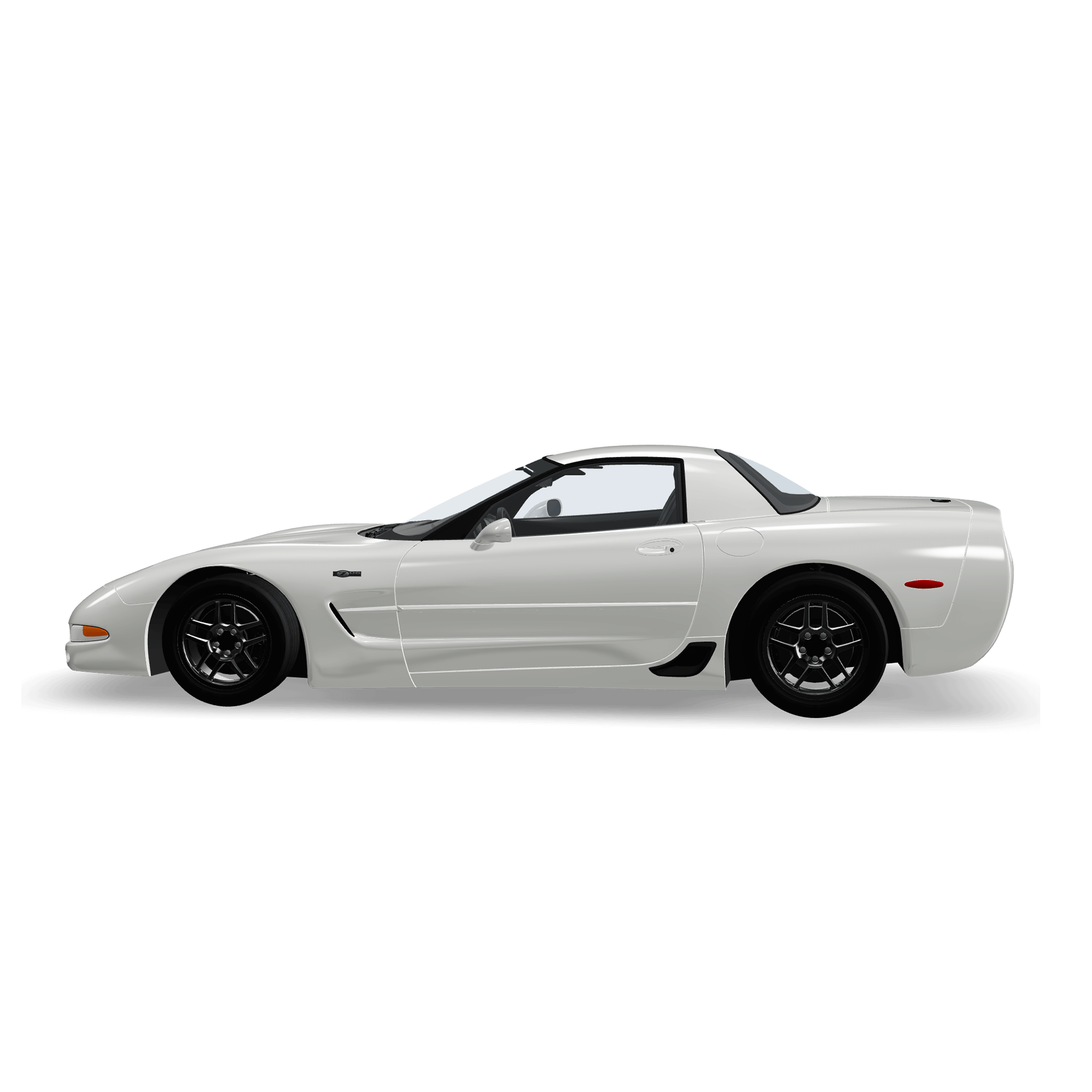 Side 3D render of the Corvette