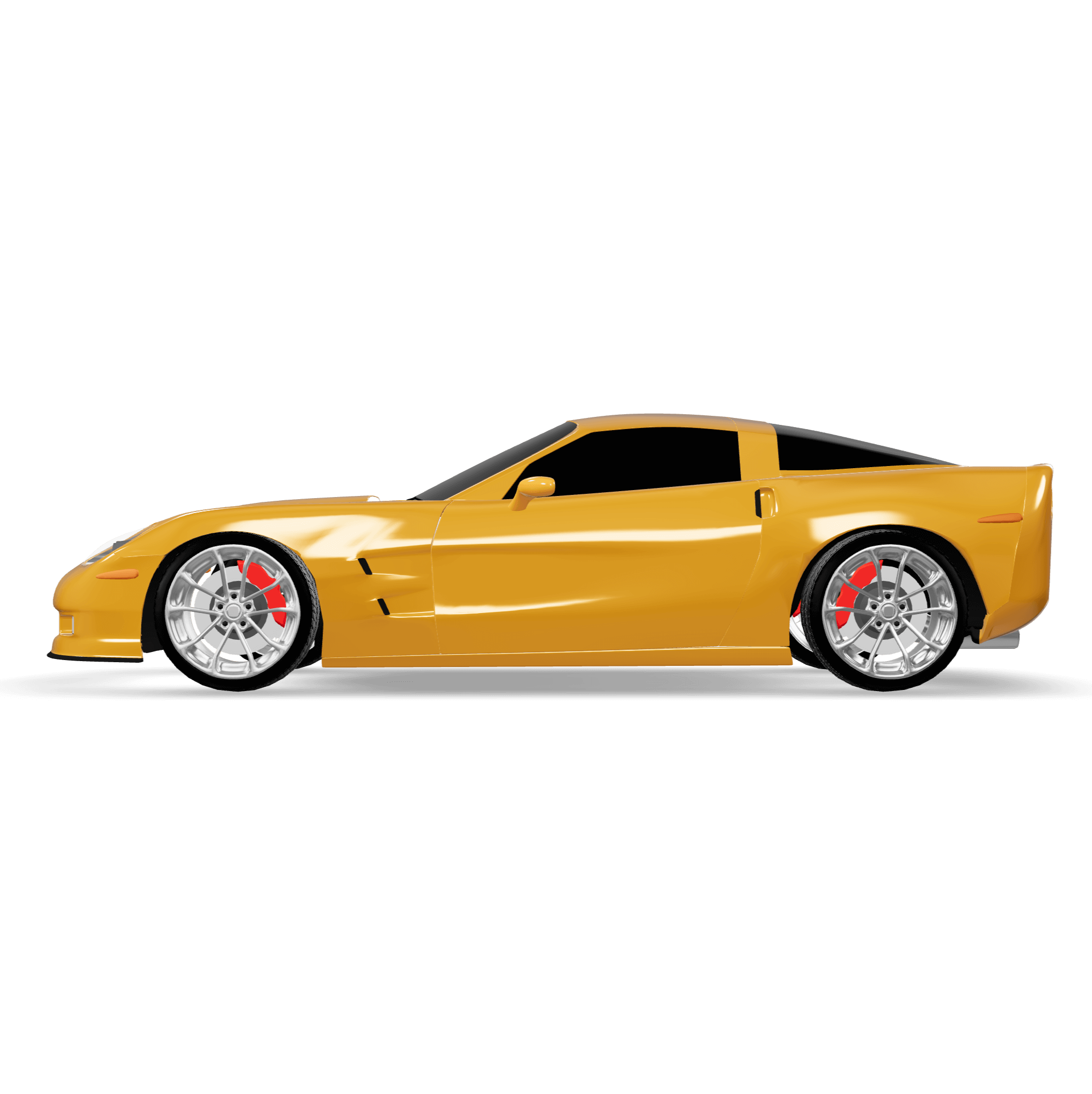 Side 3D render of the Corvette