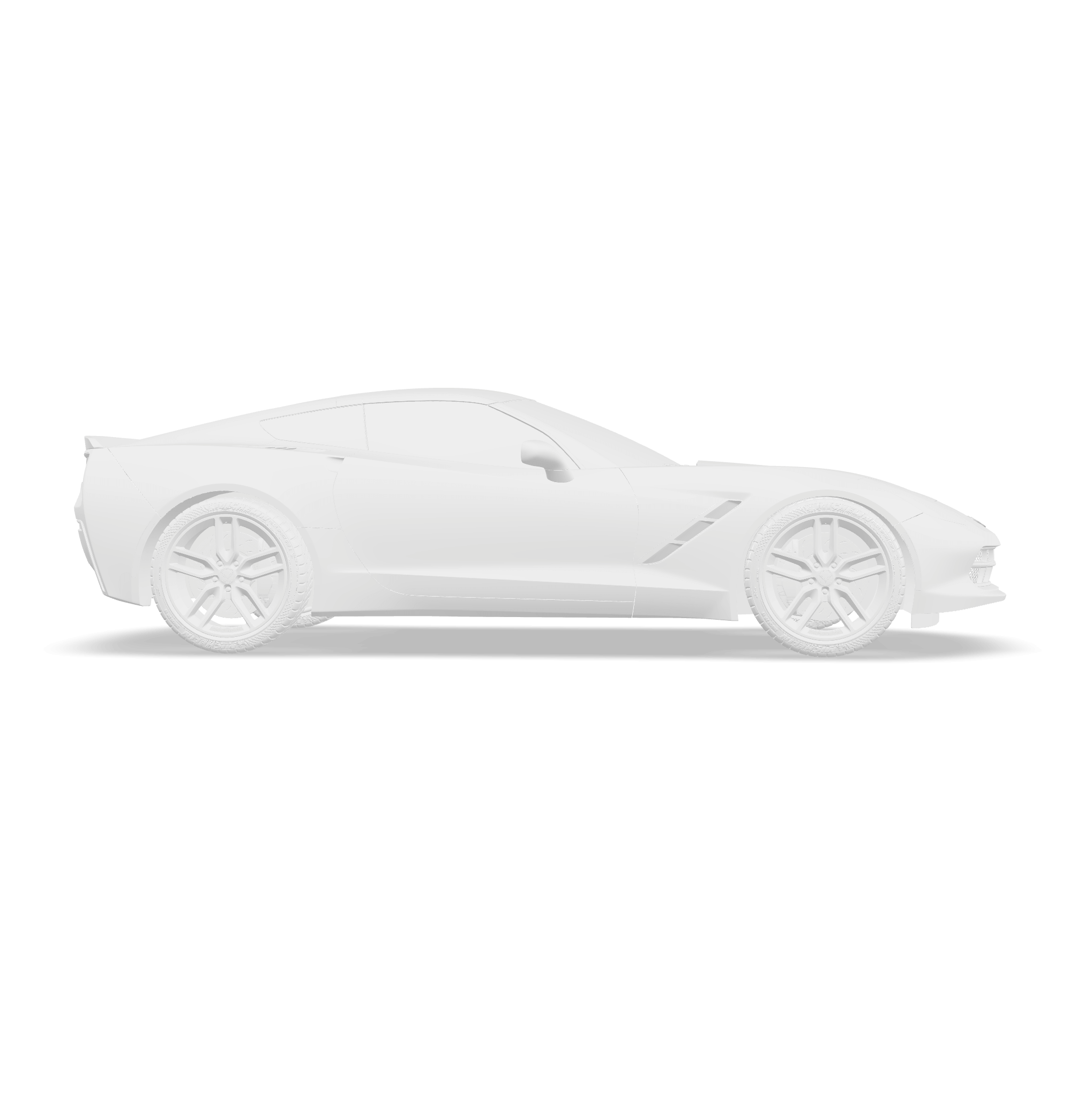 Side 3D render of the Corvette