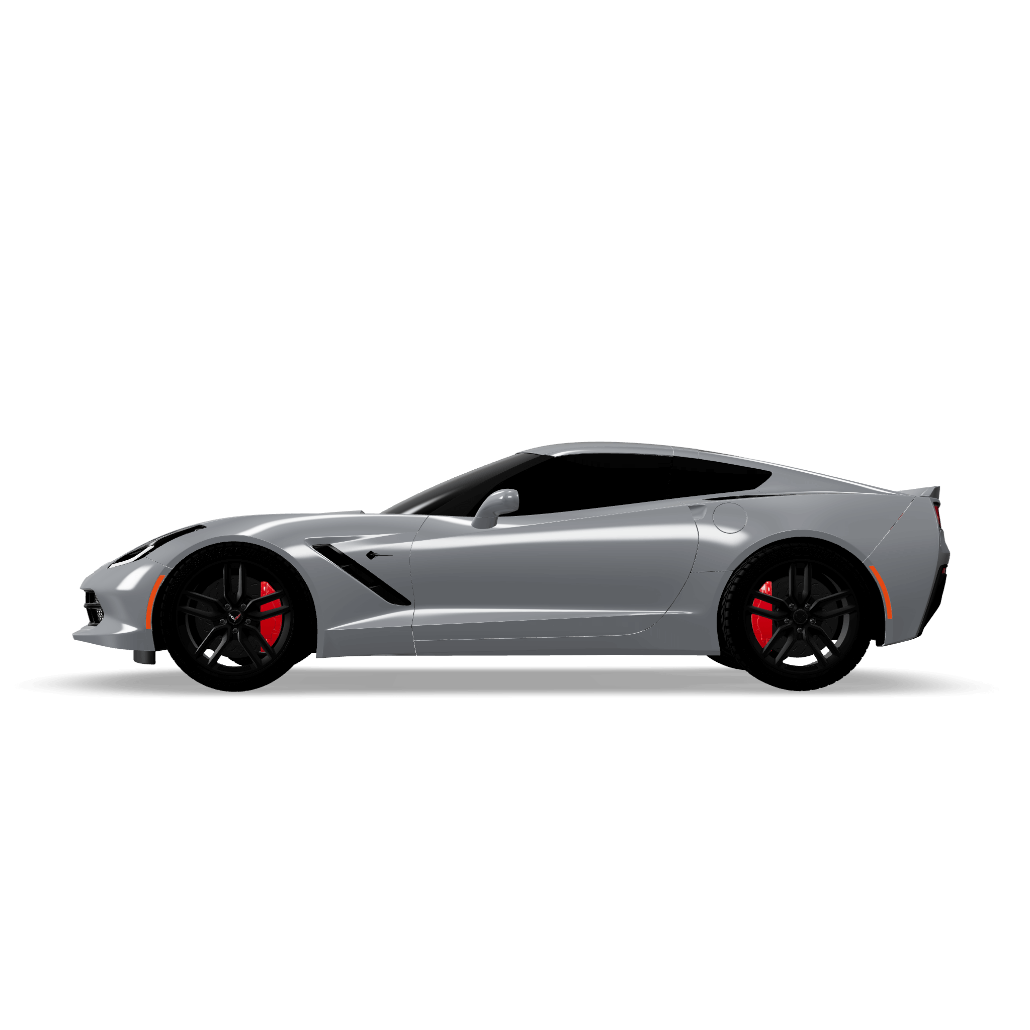 Side 3D render of the Corvette