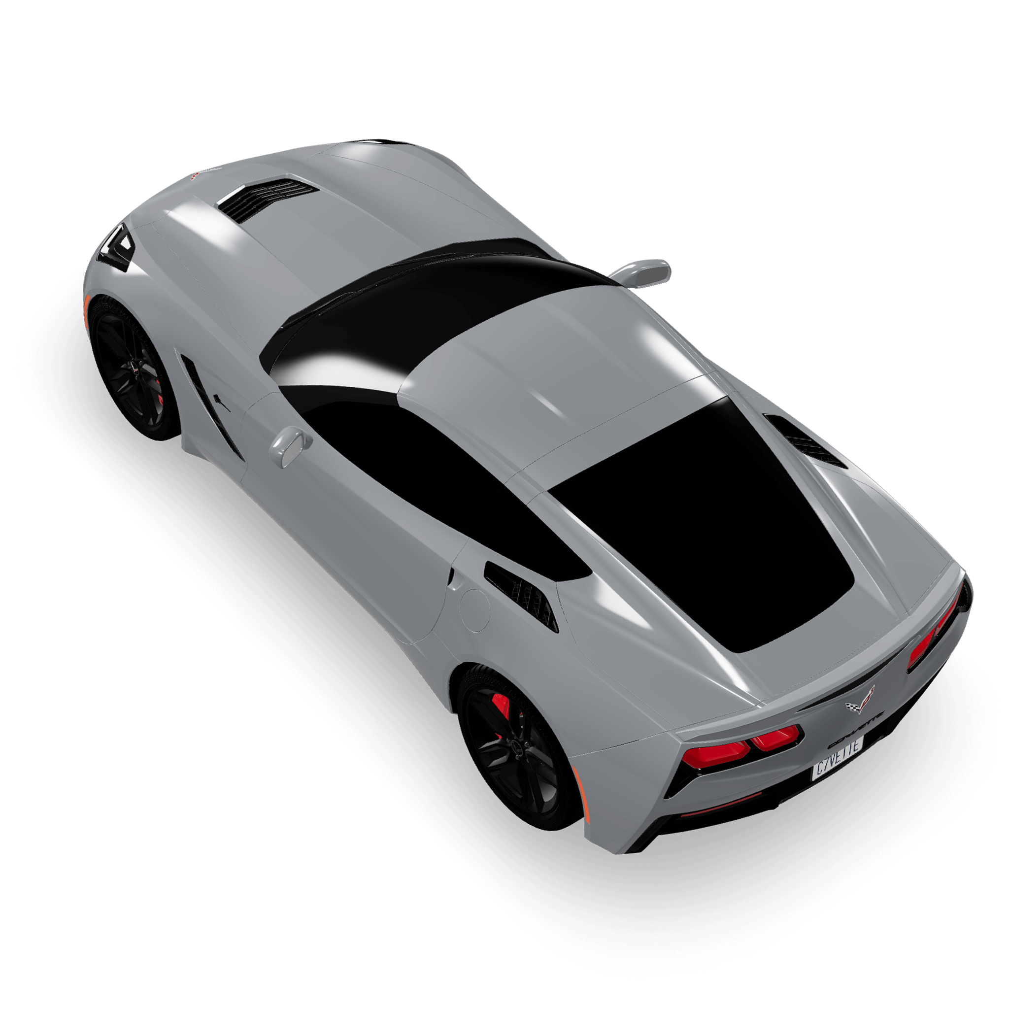 Top 3D render of the Corvette