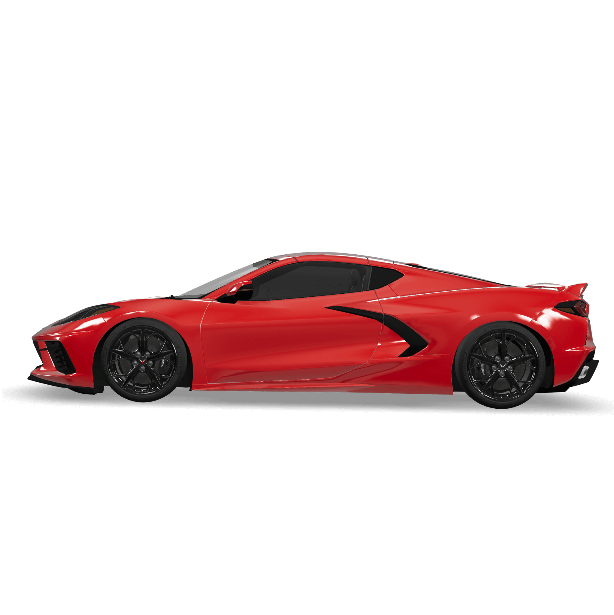 Side 3D render of the Corvette