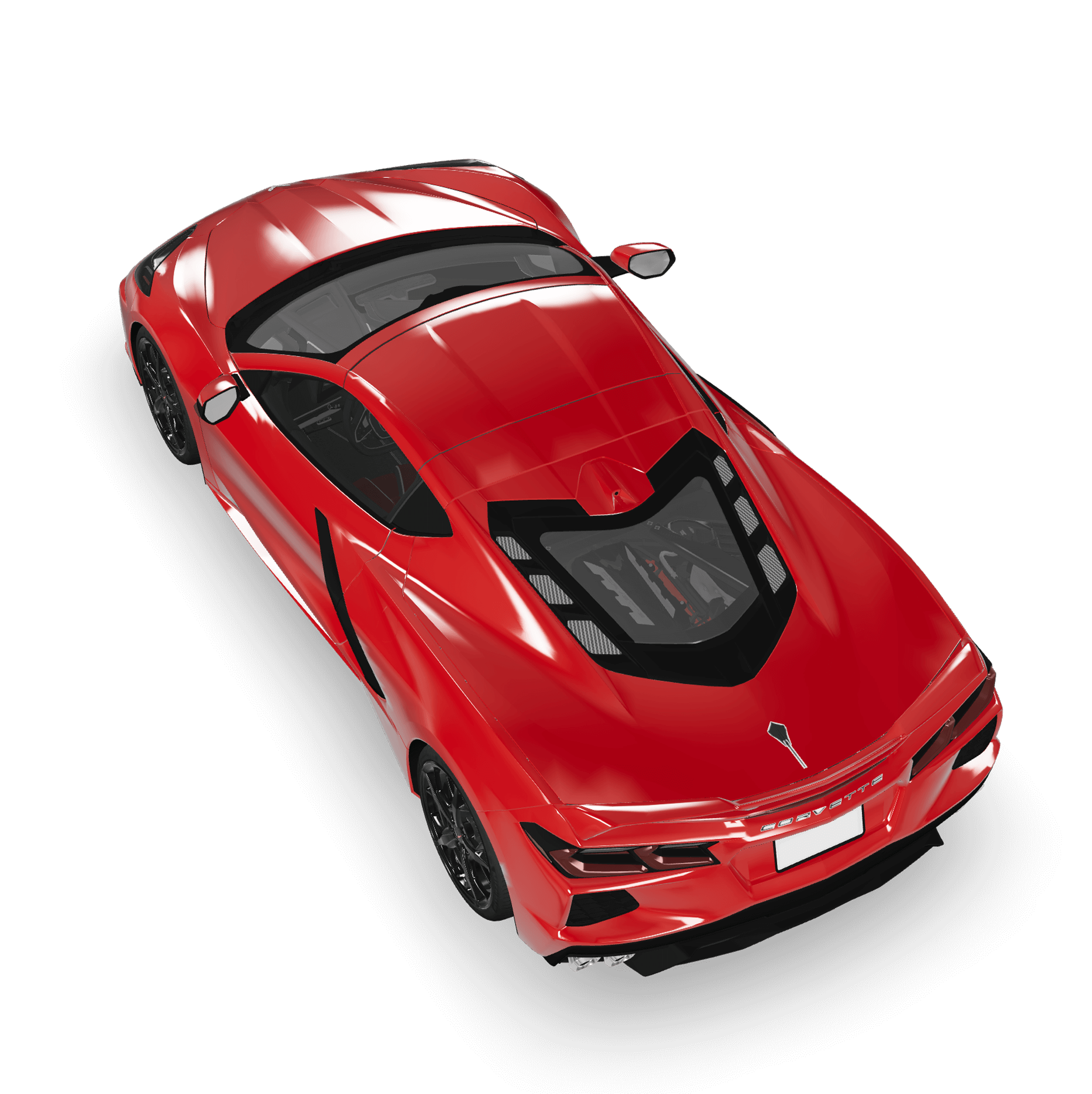 Top 3D render of the Corvette